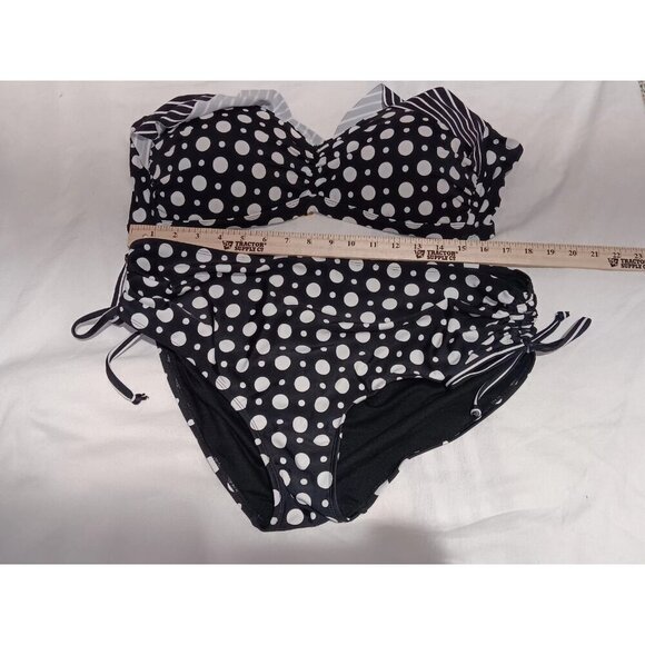Swimsuit for all Women's Polk Dottie On Side Tie Bikini 2 Piece size 18 - Picture 4 of 9